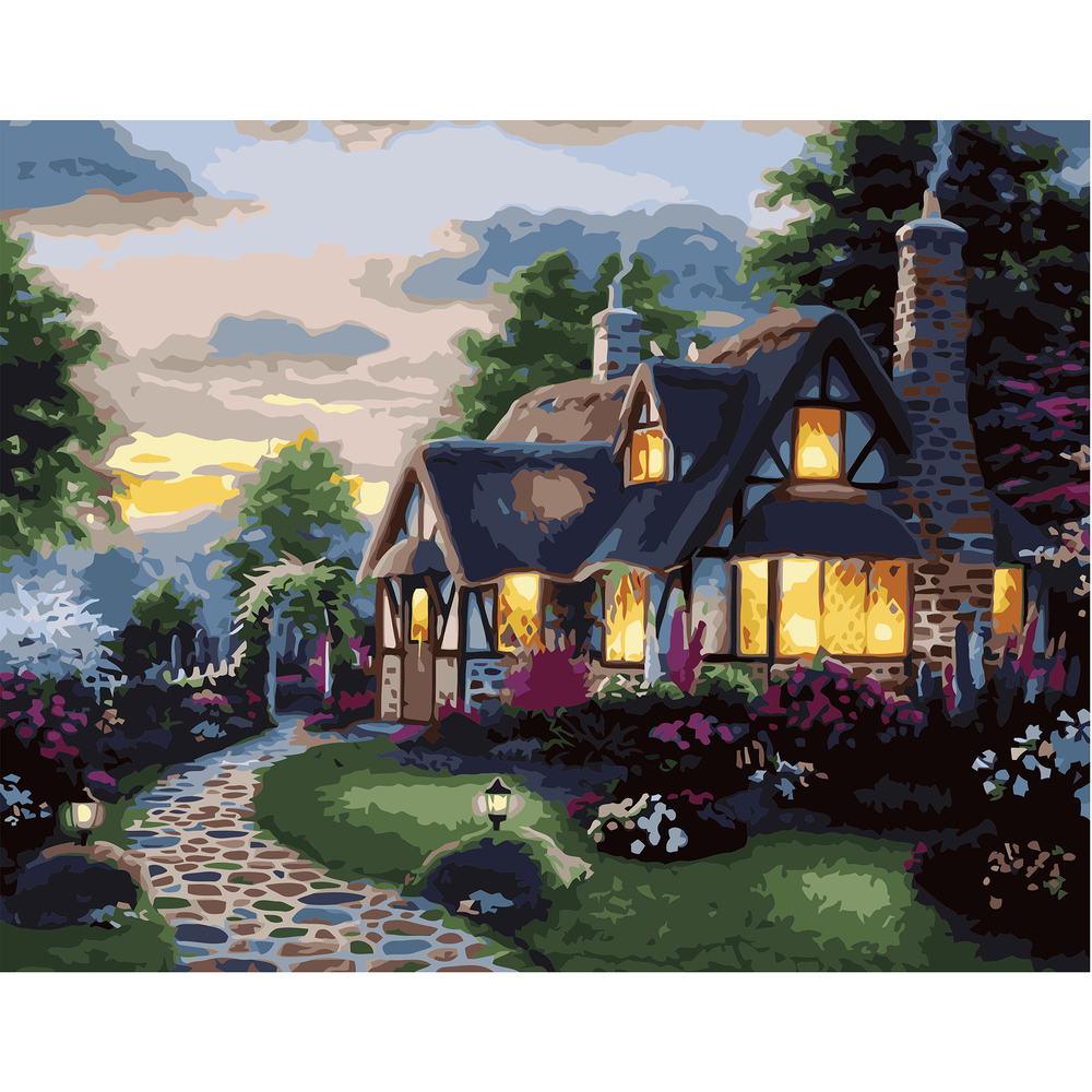 Фото, Відеоогляди картина за номерами strateg преміум казковий будинок з лаком розміром 40х50 см va-1702