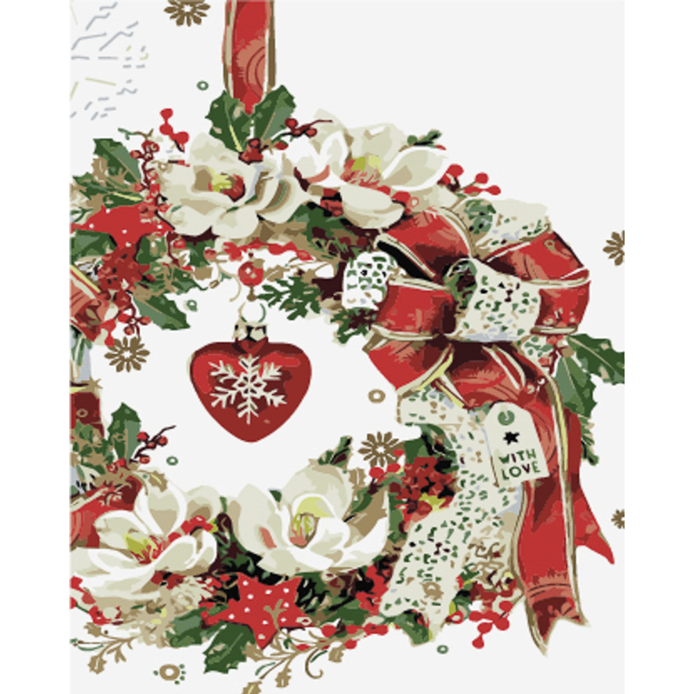 Фото, Відеоогляди картина за номерами strateg преміум новорічна прикраса з лаком та з рівнем розміром  40х50 см (gs1588)