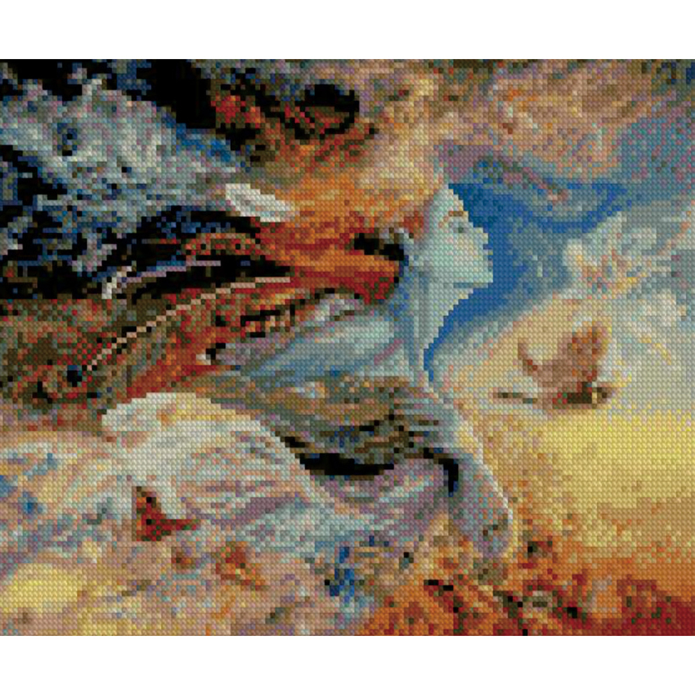 Фото, Видеообзоры алмазна мозаїка strateg преміум небесне видіння 30х40 см hx121