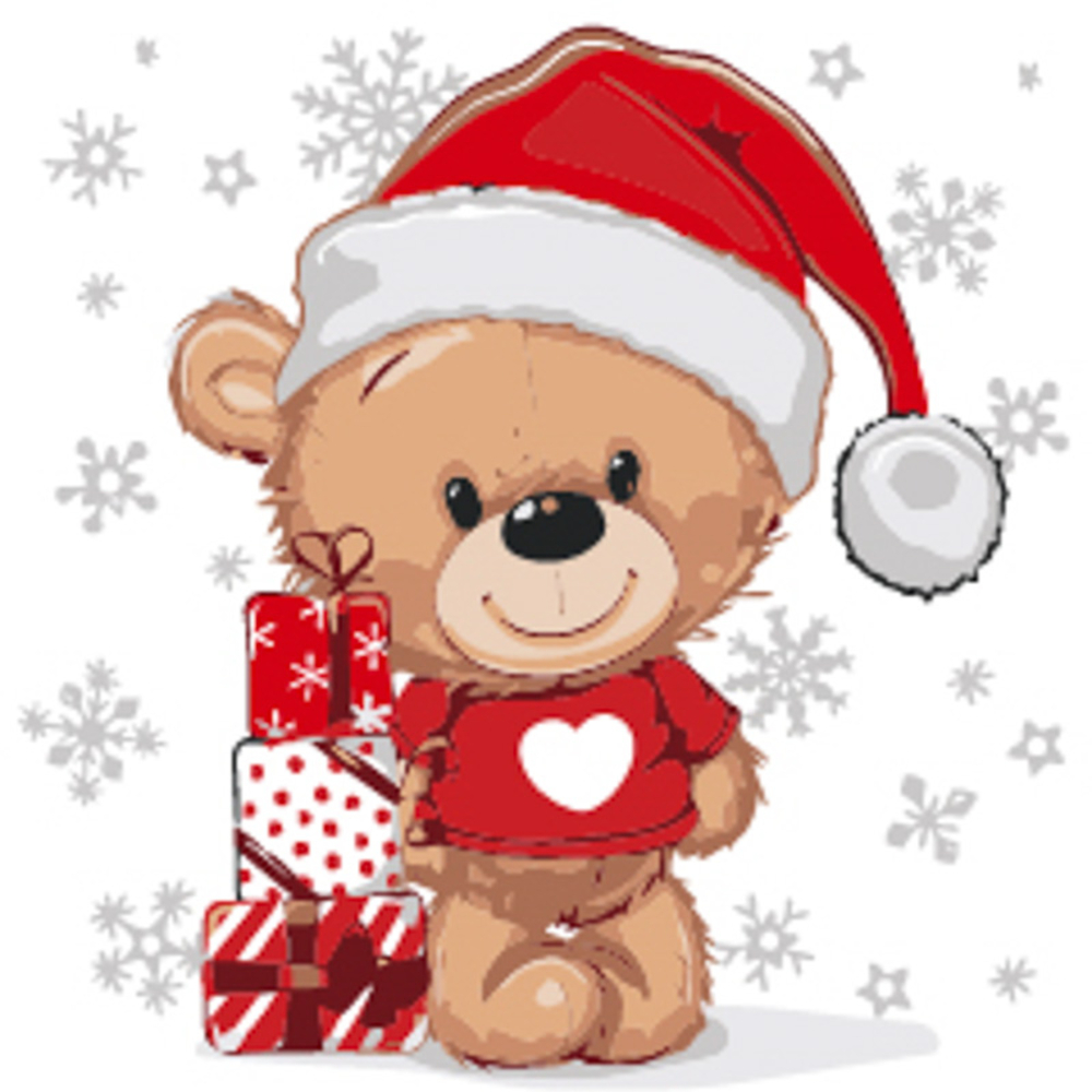 Фото, Відеоогляди картина за номерами strateg преміум медведик розміром 30х30 см (es229)