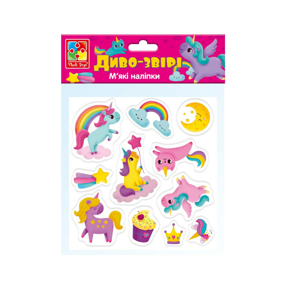 Набір для творчості м'які наліпки «Диво-звірі» Vladi Toys VT4210-07