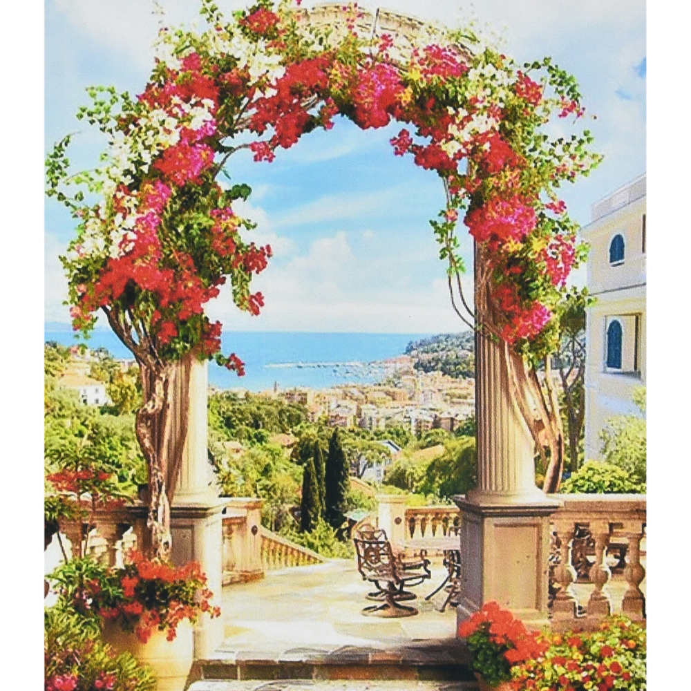 Фото, Відеоогляди алмазна мозаїка strateg преміум арка із квітів розміром 30х40 см (heg88129)