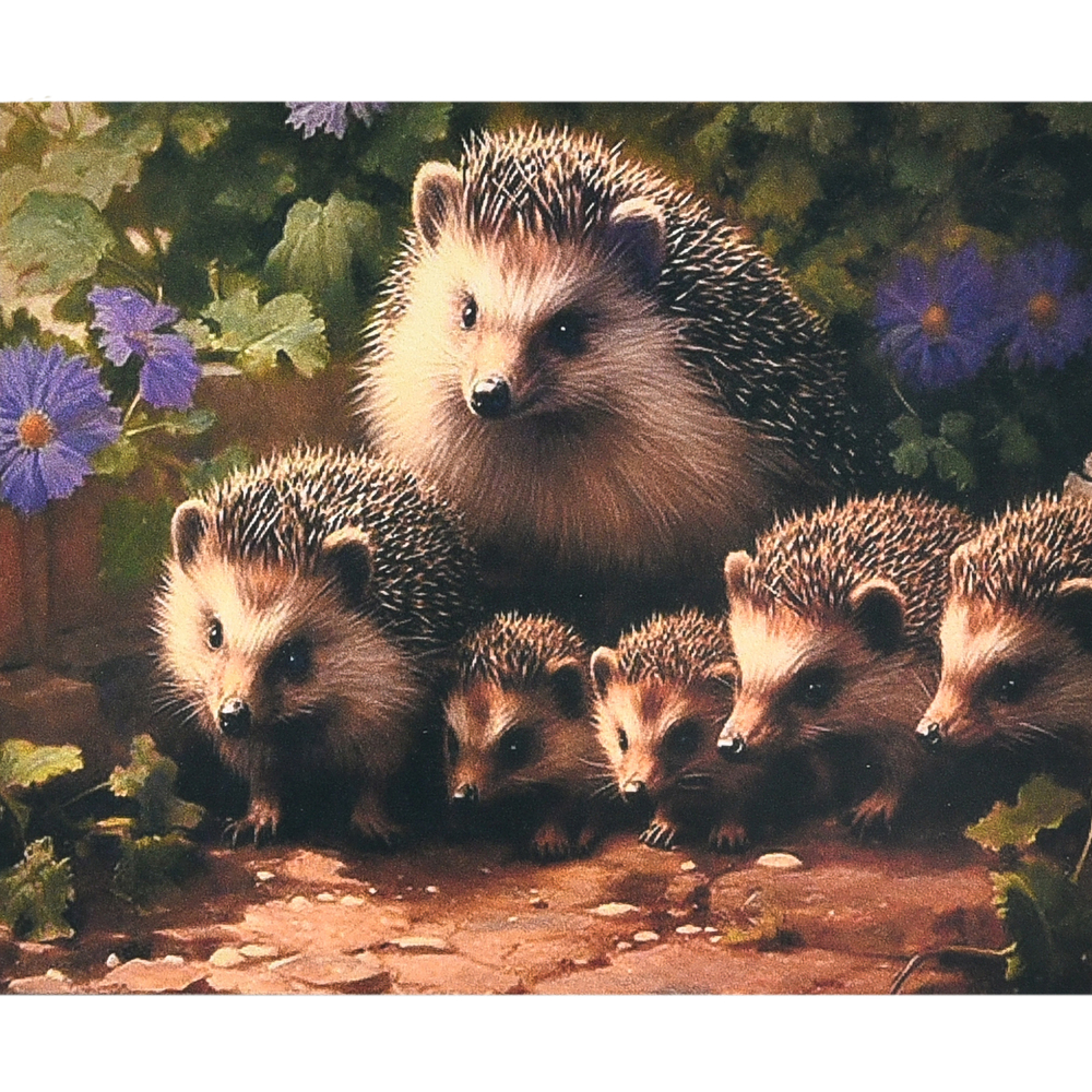 Фото, Відеоогляди алмазна мозаїка strateg преміум сім'я їжаків розміром 40х50 см (sk88256)