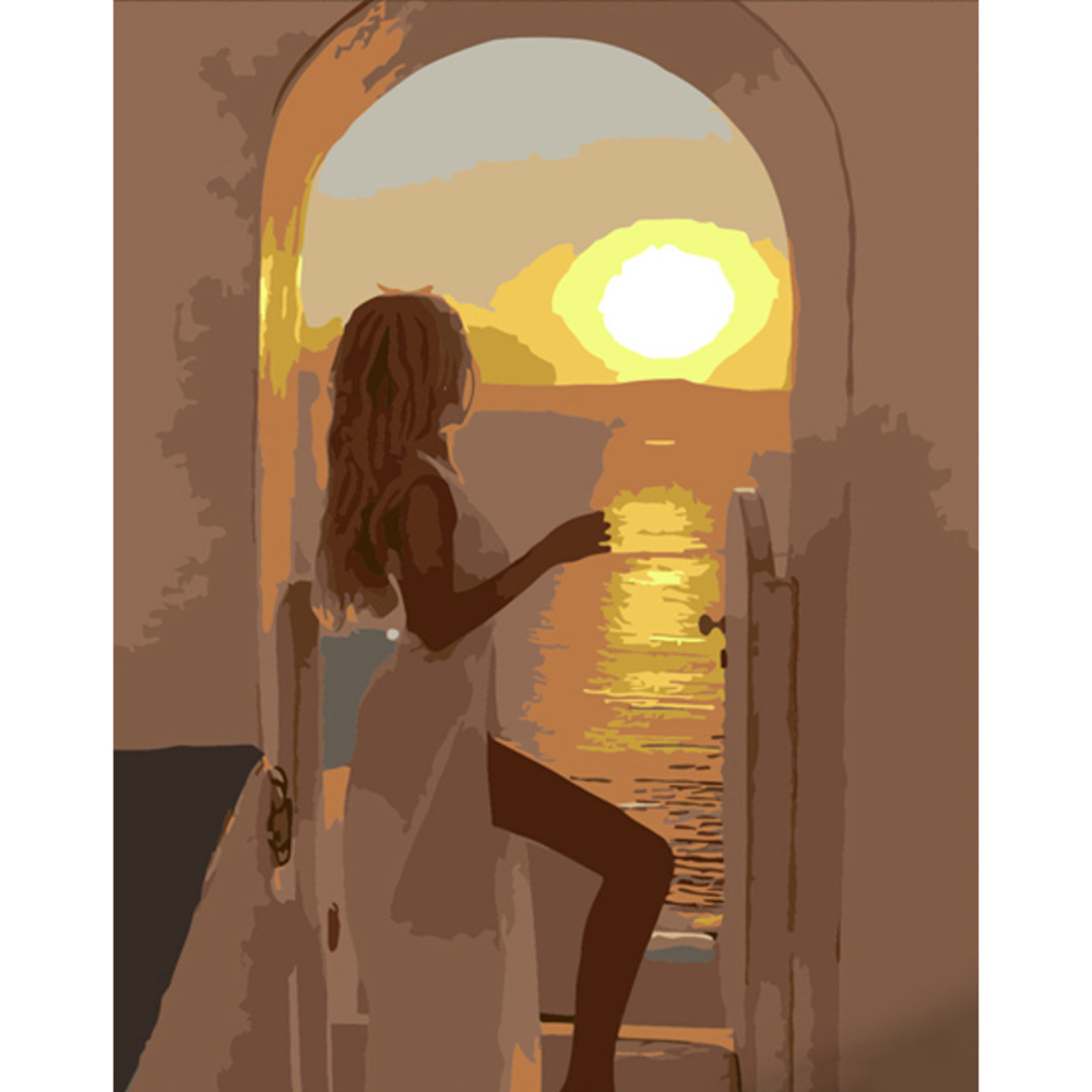 Фото, Відеоогляди картина за номерами strateg преміум захід сонця у греції розміром 40х50 см (dy381)