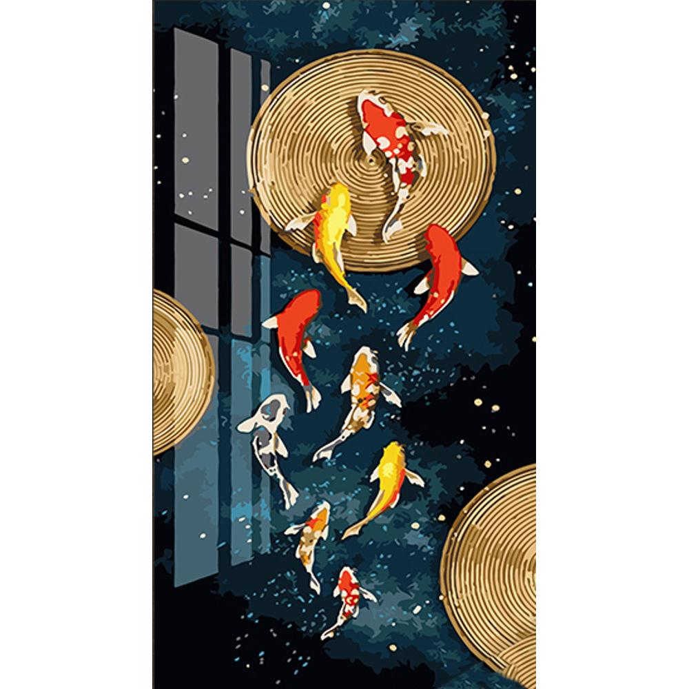 Фото, Видеообзоры картина за номерами strateg гарнесенькі карпики розміром 50х25 см (ww233)