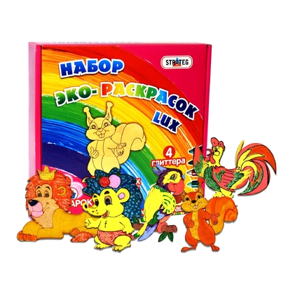 Фото, Відеоогляди набір для творчості strateg еко-розмальовка білочка та друзі (3037)