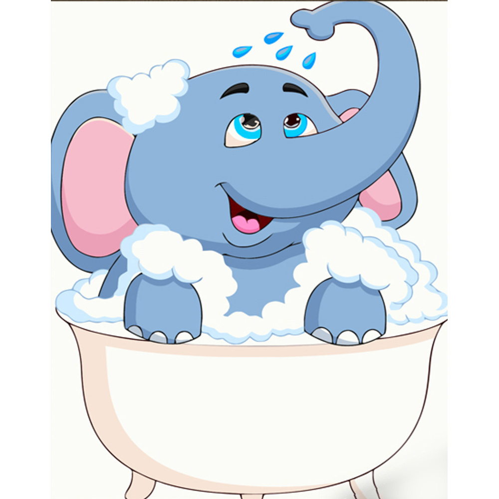 Фото, Відеоогляди картина за номерами strateg преміум слоник у ванній кімнаті з лаком розміром 30х40 см (ss6727)