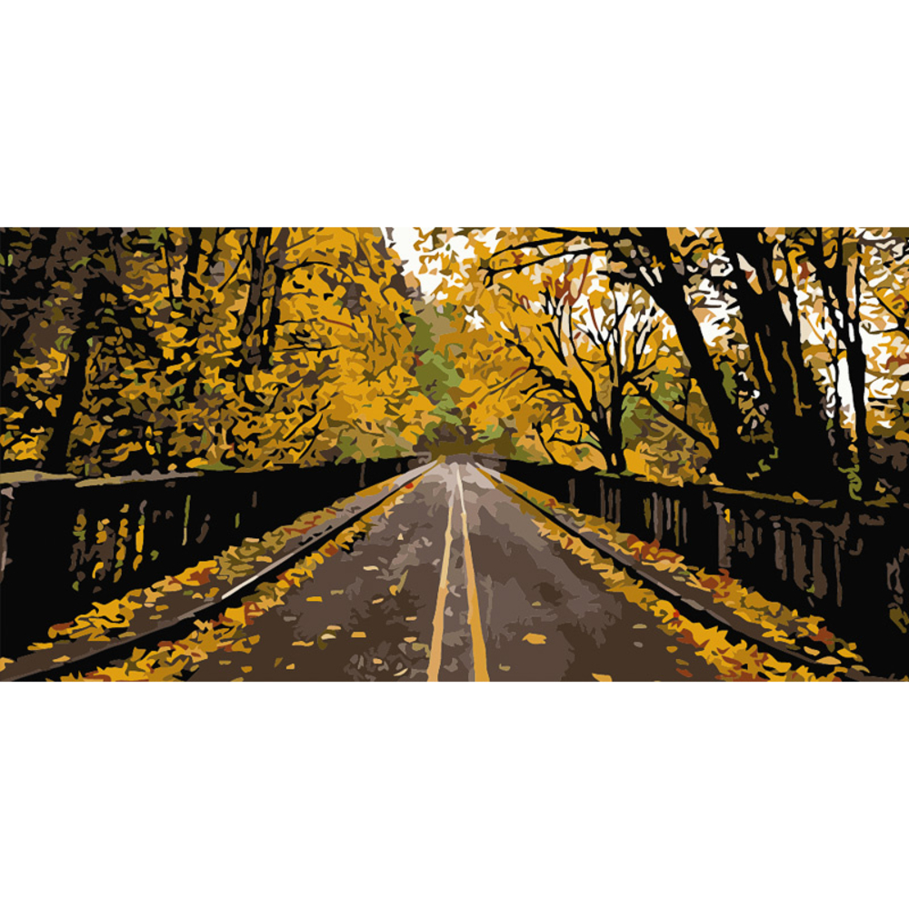 Фото, Відеоогляди картина за номерами strateg преміум осіння дорога strateg розміром 50х25 см (ww046)
