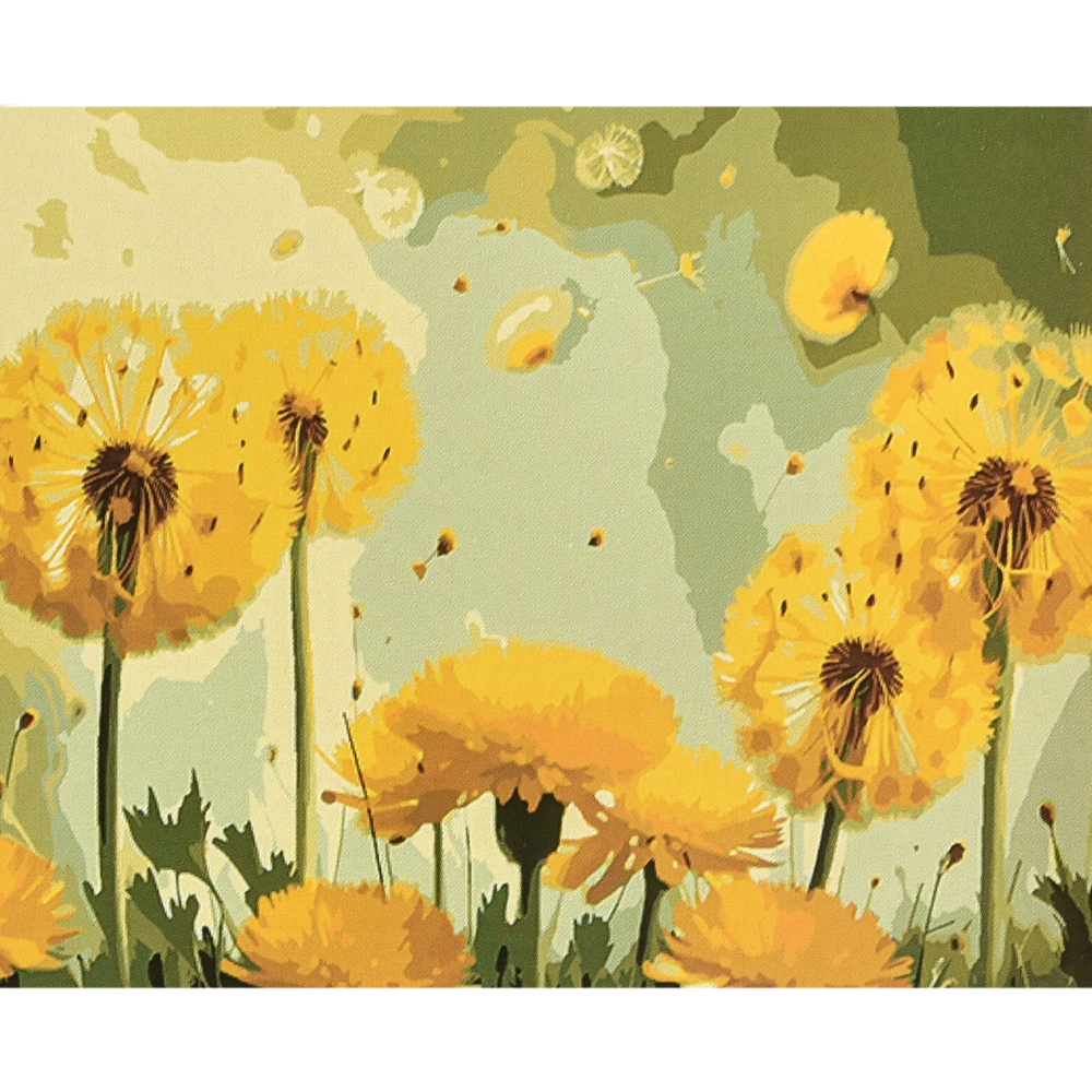 Фото, Видеообзоры картина за номерами strateg преміум літній подих кульбаб з лаком та рівнем розміром 40х50 см (va-4662)