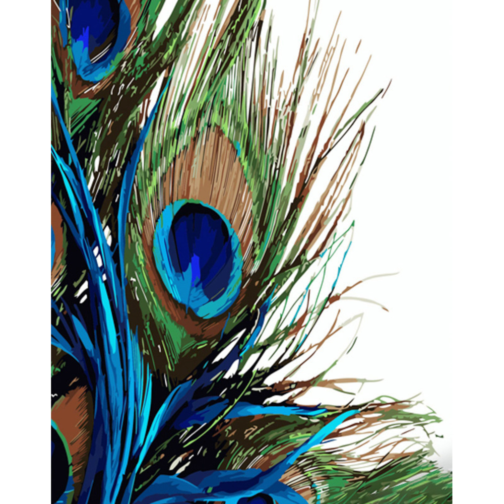 Фото, Відеоогляди картина за номерами strateg преміум пір'я павича з лаком та з рівнем розміром 40х50 см (gs1361)