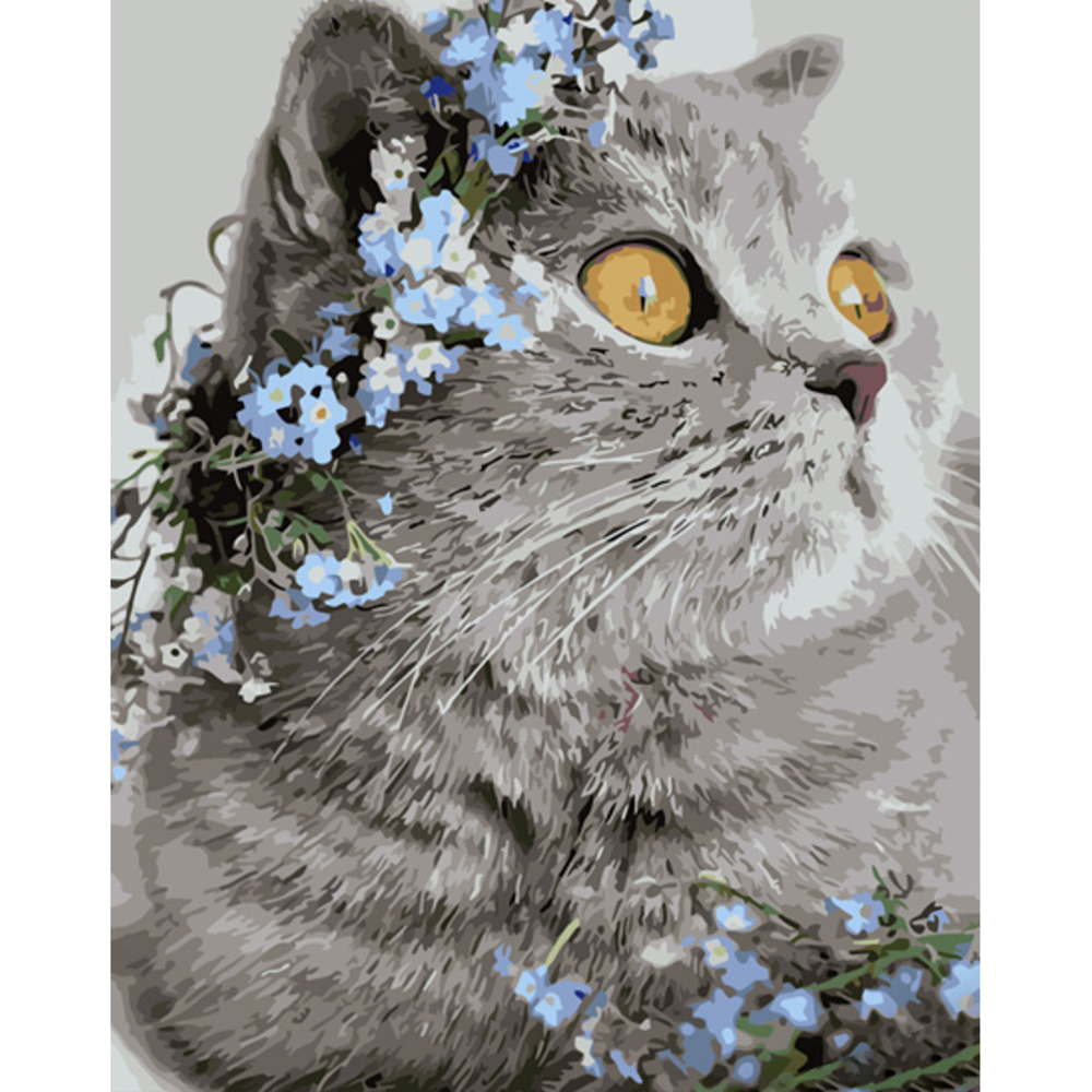 Фото, Відеоогляди картина за номерами strateg преміум британець в квітах розміром 40х50 см (gs919)