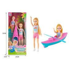 Лялька ST55669-10 (120/2) 2 ляльки висотою 25 і 12см, каяк з веслом, в коробці