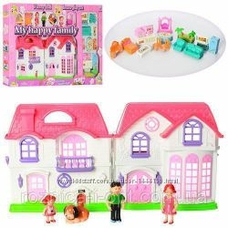 Будинок 8032(10шт)46-24-6см, мебель, фигурки 4шт от 5см, звук, свет, на бат-ке,в кор-ке, 73-44-7,5см