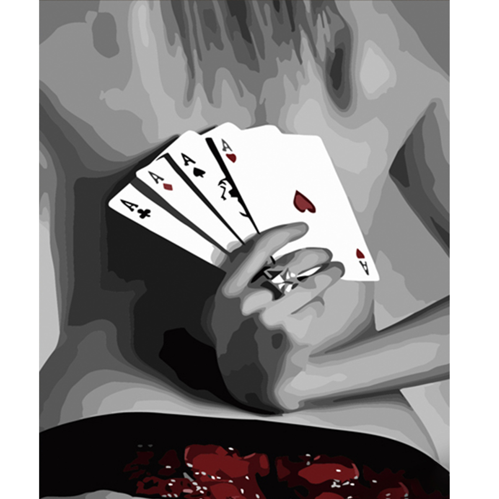 Фото, Видеообзоры картина за номерами strateg преміум карти у руках розміром 40х50 см (hh069)