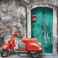 Картина за номерами "Сусідський мопед" 40*40см