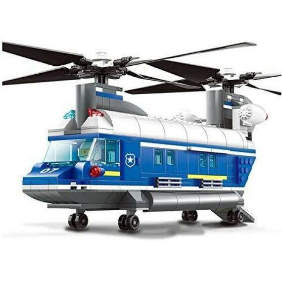 Конструктор Wange 52015 Поліцейський гелікоптер Heavy Helicopter Синій/Білий на 427 деталей + фігурки