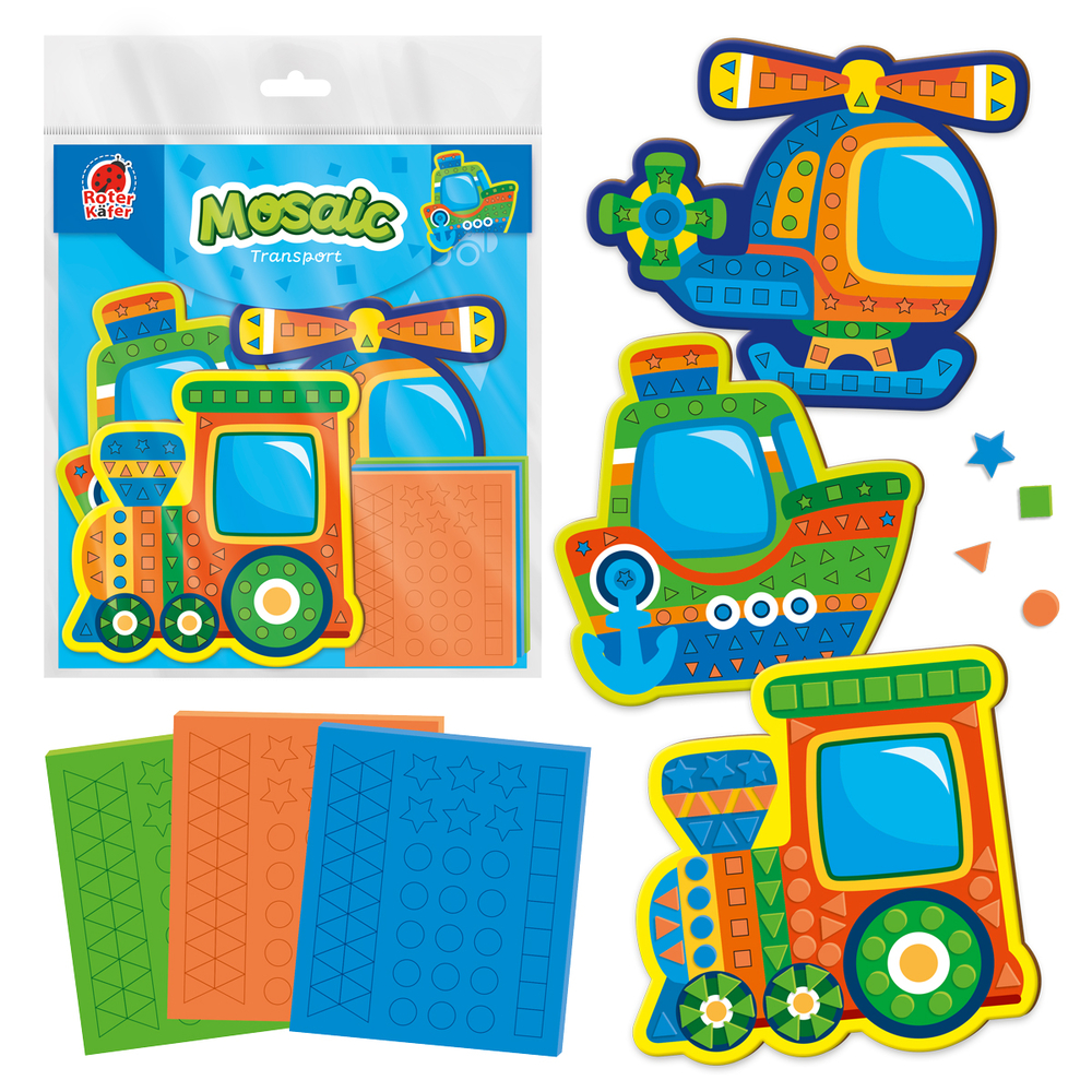 Фото, Видеообзоры набір для творчості roter käfer м'яка мозаїка. транспорт.rk8010-10