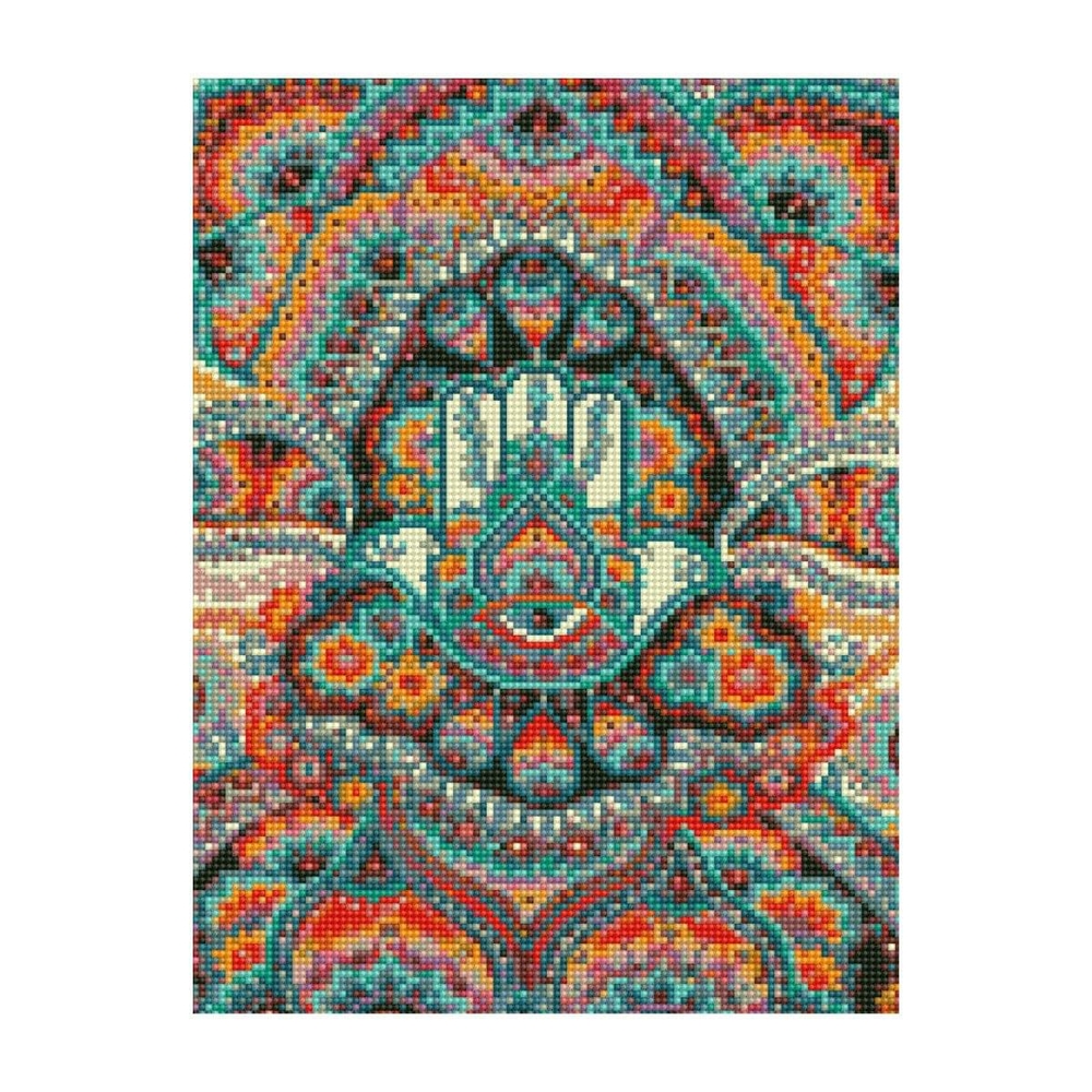 Фото, Видеообзоры алмазна мозаїка strateg преміум рука фатіми та мандала 30х40 см hx013