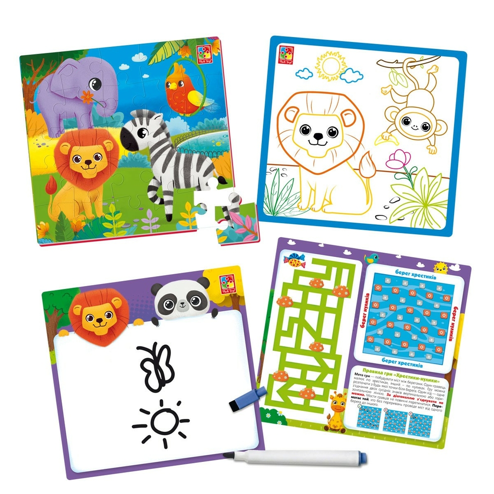 Фото, Видеообзоры набір 4в1 «зоопарк» vt2002-02