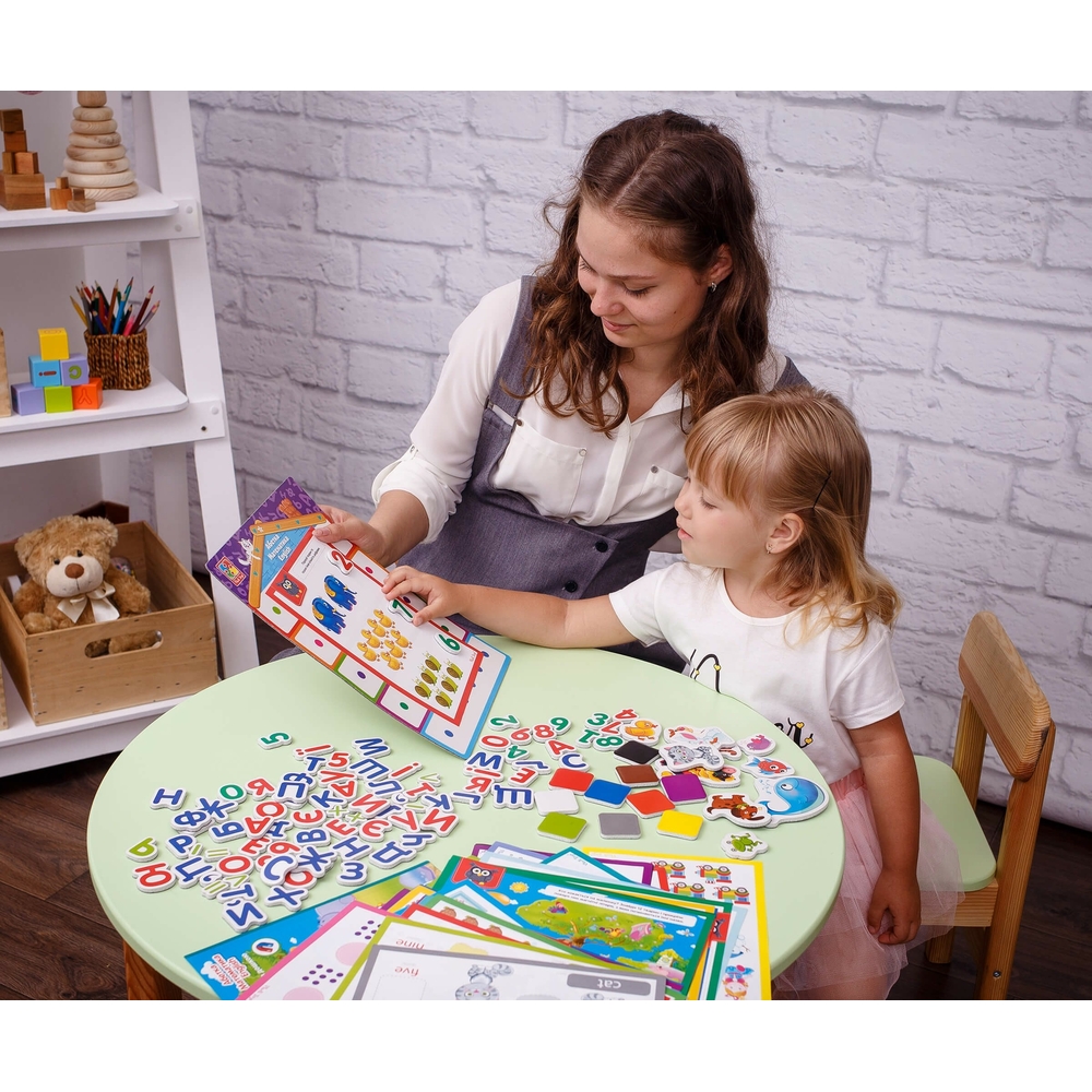 Фото, Видеообзоры магнітна гра з дошкою «3 в 1: english, абетка, математика» vt5412-04