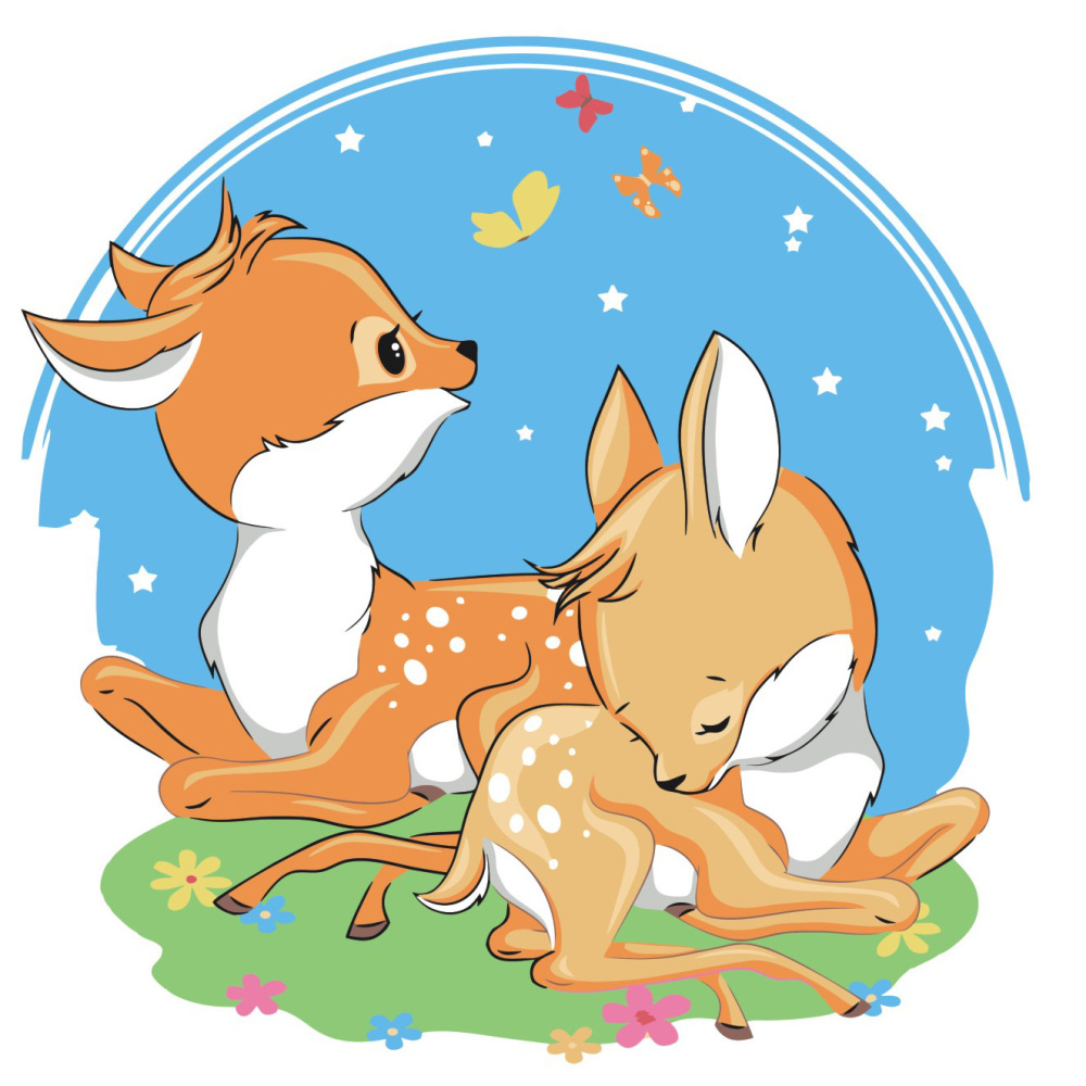 Фото, Відеоогляди картина за номерами strateg преміум сімейство оленят з лаком розміром 30х30 см es038