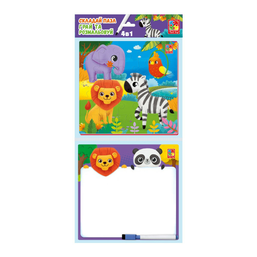 Фото, Видеообзоры набір 4в1 «зоопарк» vt2002-02