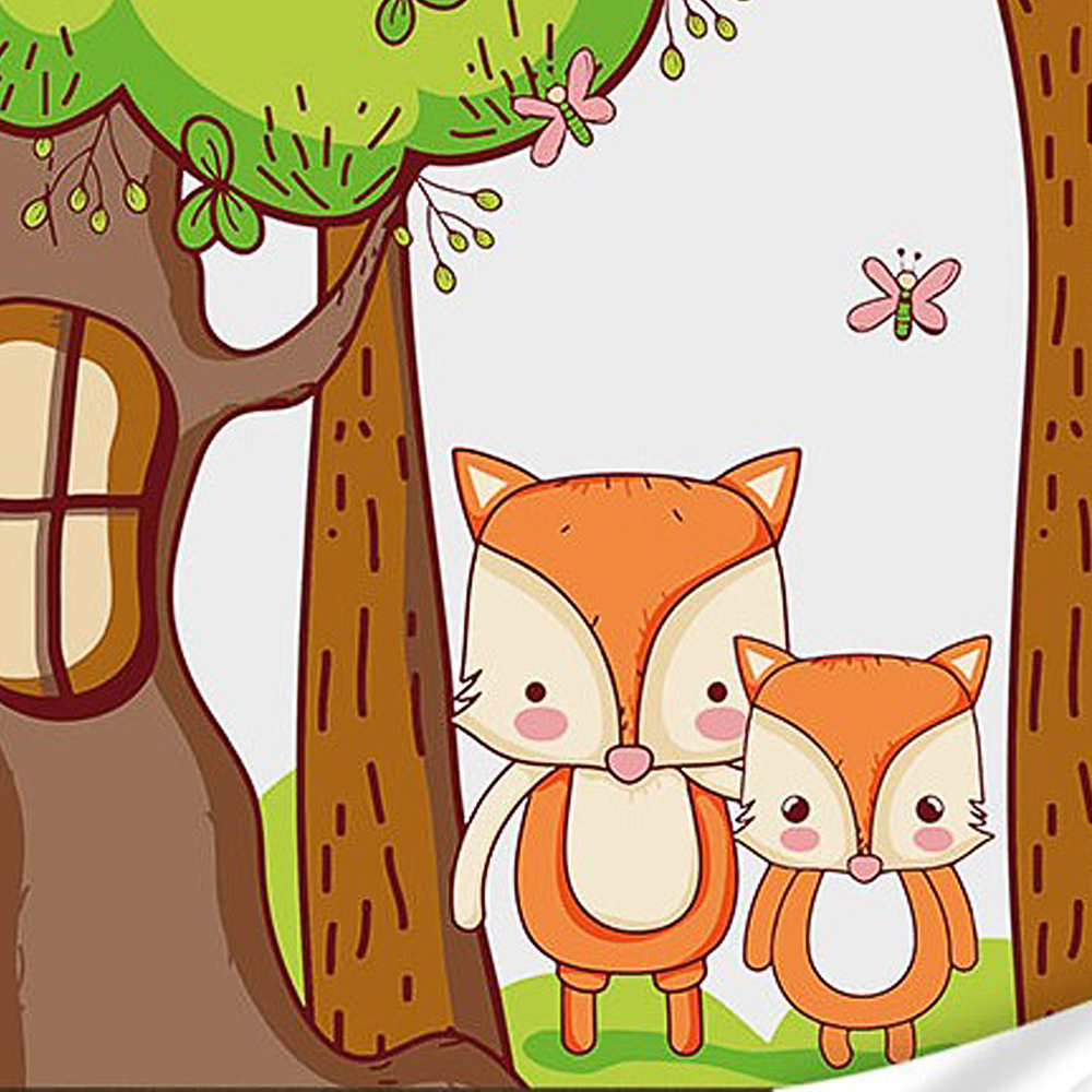 Фото, Видеообзоры картина за номерами strateg преміум мила родина лисів з лаком та з рівнем розміром 30х30 см (es-0873)