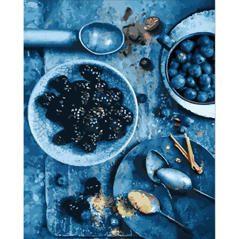 Фото, Відеоогляди картина за номерами strateg преміум ожиновий натюрморт розміром 40х50 см (gs585)