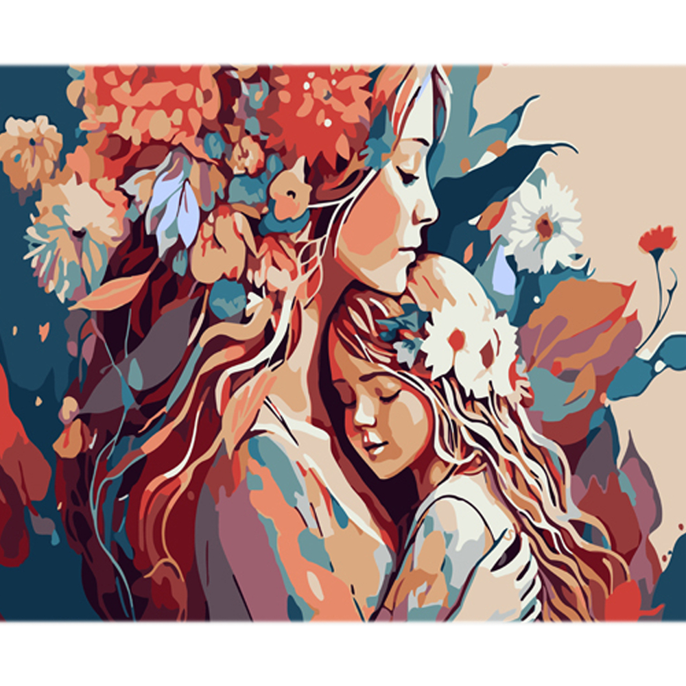 Фото, Видеообзоры картина за номерами strateg преміум материнська ніжність з лаком та з рівнем розміром 30х40 см (ly52)