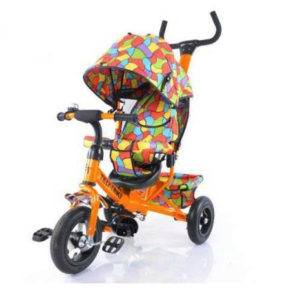 Велосипед триколісний TILLY Trike T-351-2 ПОМАРАНЧЕВИЙ з надувними колесами / 1 /