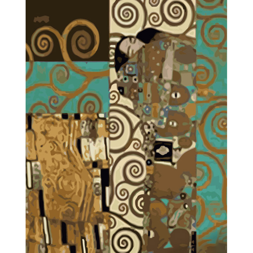 Фото, Відеоогляди картина за номерами strateg преміум обійми в стилі клімпта з лаком та з рівнем розміром 40х50 см (gs1413)