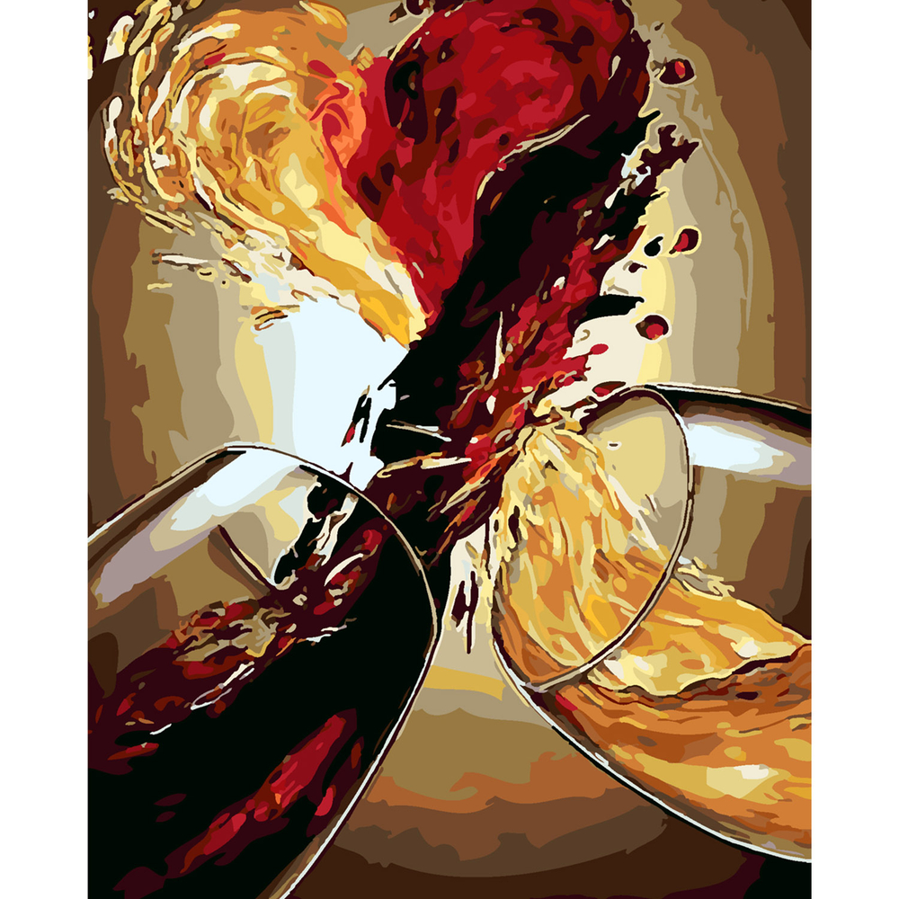 Фото, Видеообзоры картина за номерами strateg преміум біле та червоне з лаком розміром 40х50 см sy6325