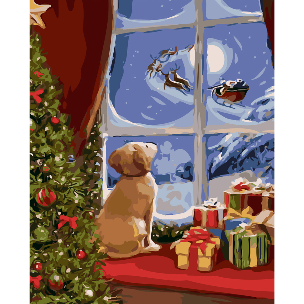 Фото, Відеоогляди картина за номерами strateg преміум різдво наближається з лаком розміром 40х50 см sy6267