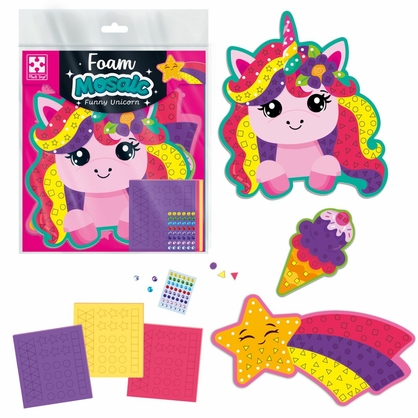 Фото, Видеообзоры набір для творчості vladi toys зі м'якою мозаїкою та стразами «веселий єдиноріг» vt4511-20