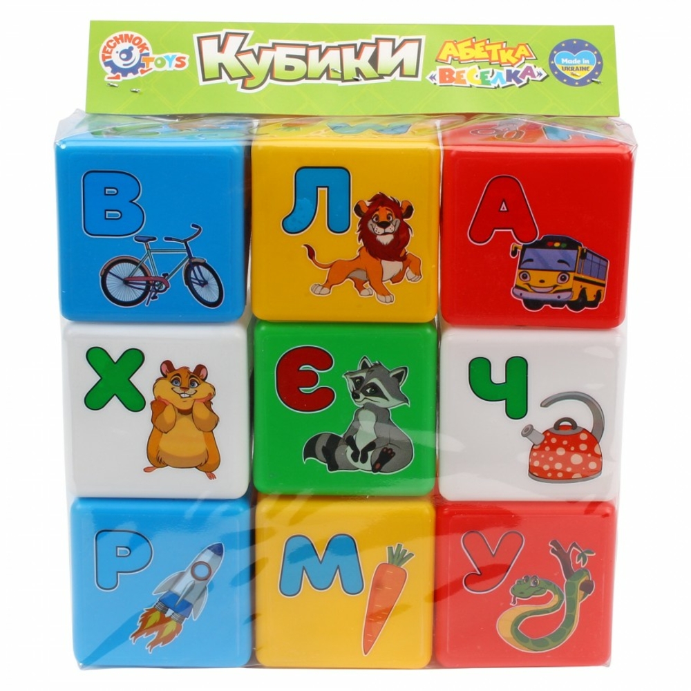 Фото, Видеообзоры іграшка кубики "абетка веселка технок" (укр.), арт.1806