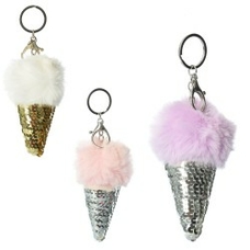 Брилок МК 1770 17см, морозиво з паєтками та пушком