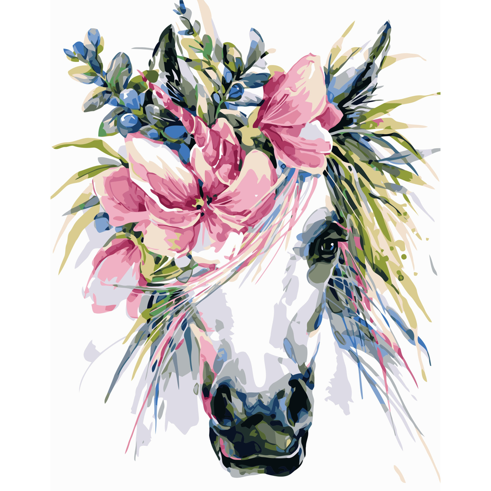 Фото, Відеоогляди картина за номерами strateg преміум кольоровий кінь з лаком розміром 40х50 см va-1218