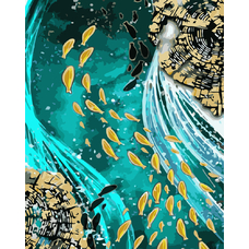 Картина за номерами Strateg ПРЕМІУМ Течія фантазії з лаком розміром 40х50 см VA-3409