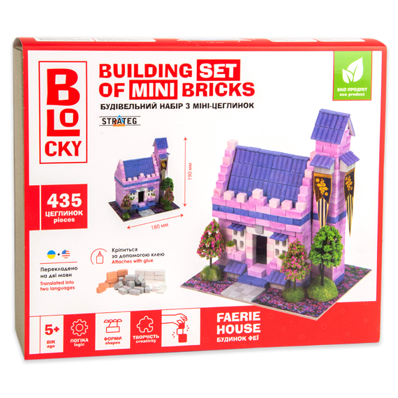 Отзывы  будівельний набір для творчості з міні-цеглинок blocky будинок феї strateg (31020)