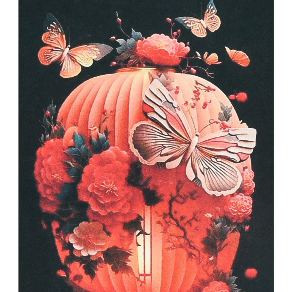 Фото, Видеообзоры алмазна мозаїка strateg преміум японський ліхтар у квітах розміром 40х50 см (sk88126)