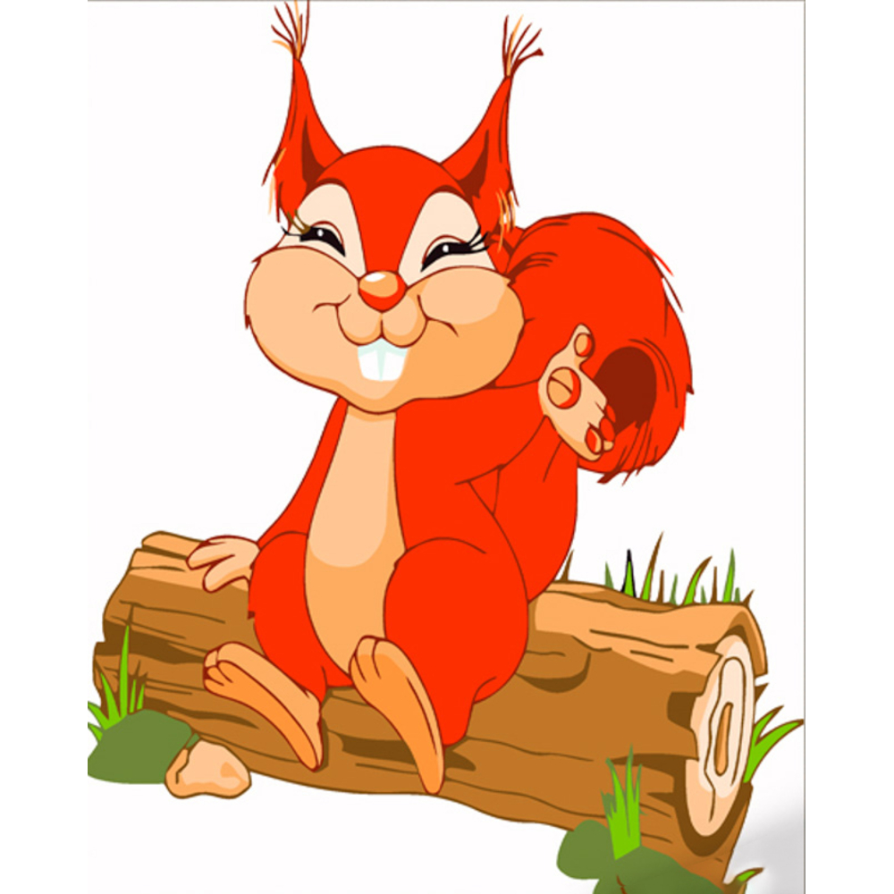 Фото, Відеоогляди картина за номерами strateg преміум грайлива білочка розміром 30х30 см (es140)