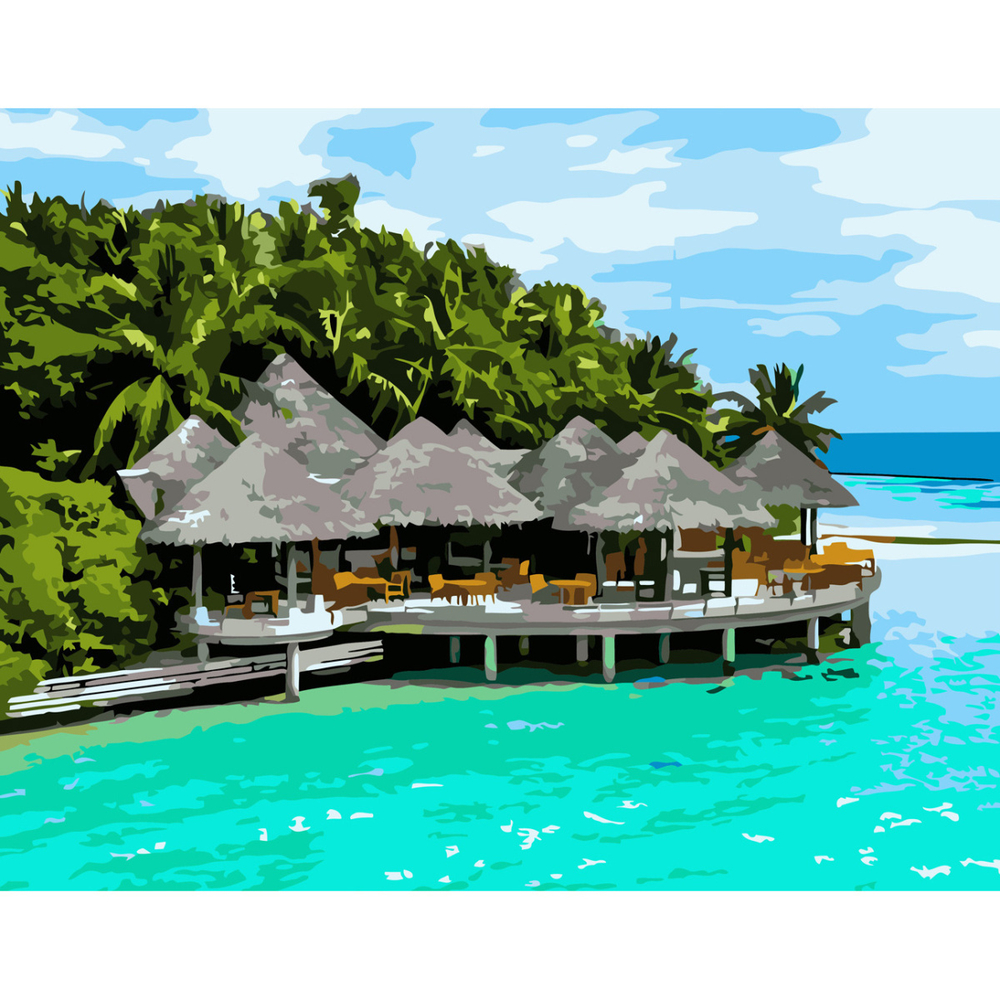 Фото, Видеообзоры картина за номерами strateg преміум мальдіви з лаком розміром 30х40 см (ss-6598)