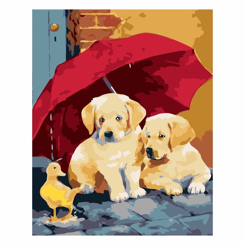 Фото, Видеообзоры картина за номерами strateg преміум друзі під парасолькою з лаком розміром 30х40 см sv-0042