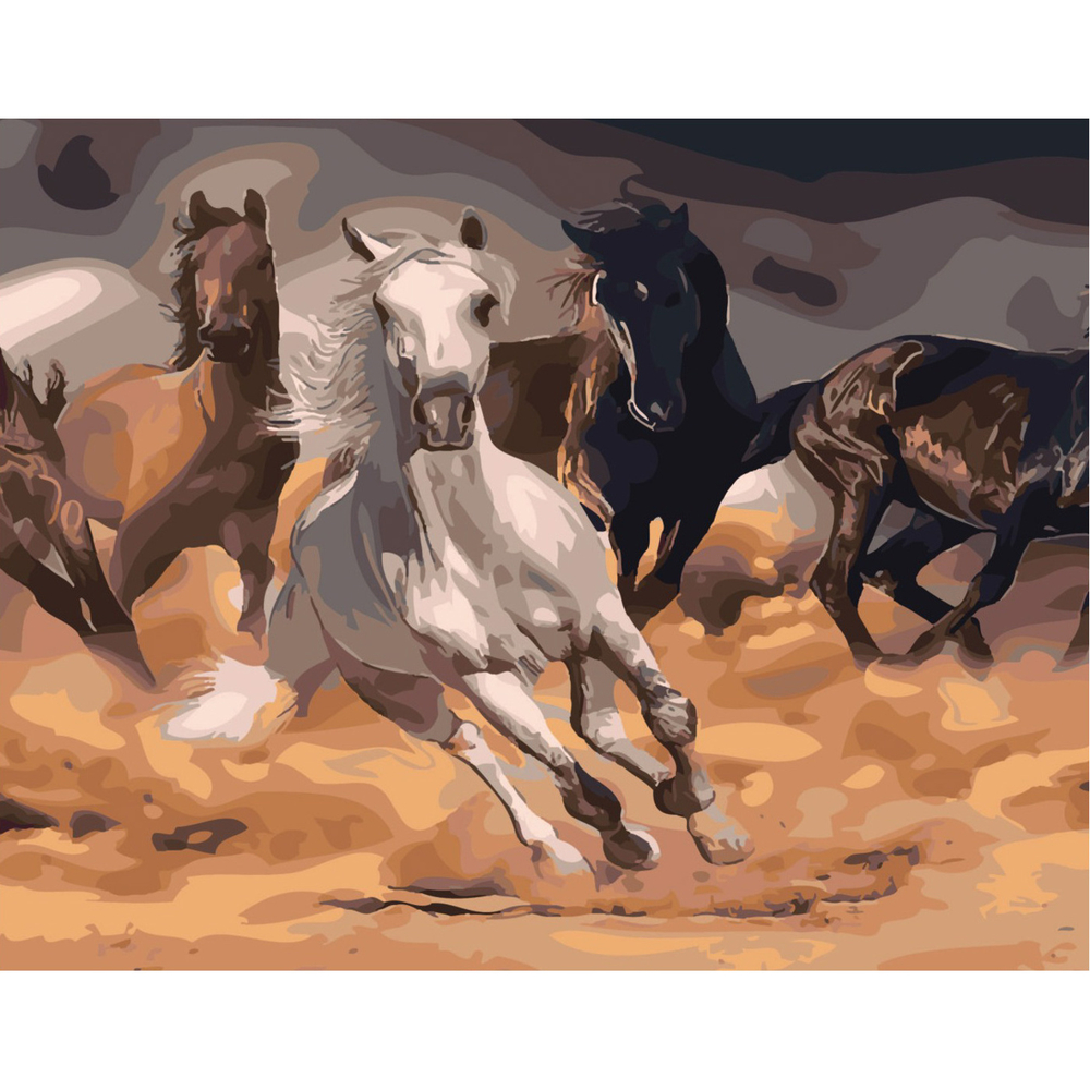 Фото, Видеообзоры картина за номерами strateg швидкість на кольоровому фоні розміром 40х50 см (sy6411)