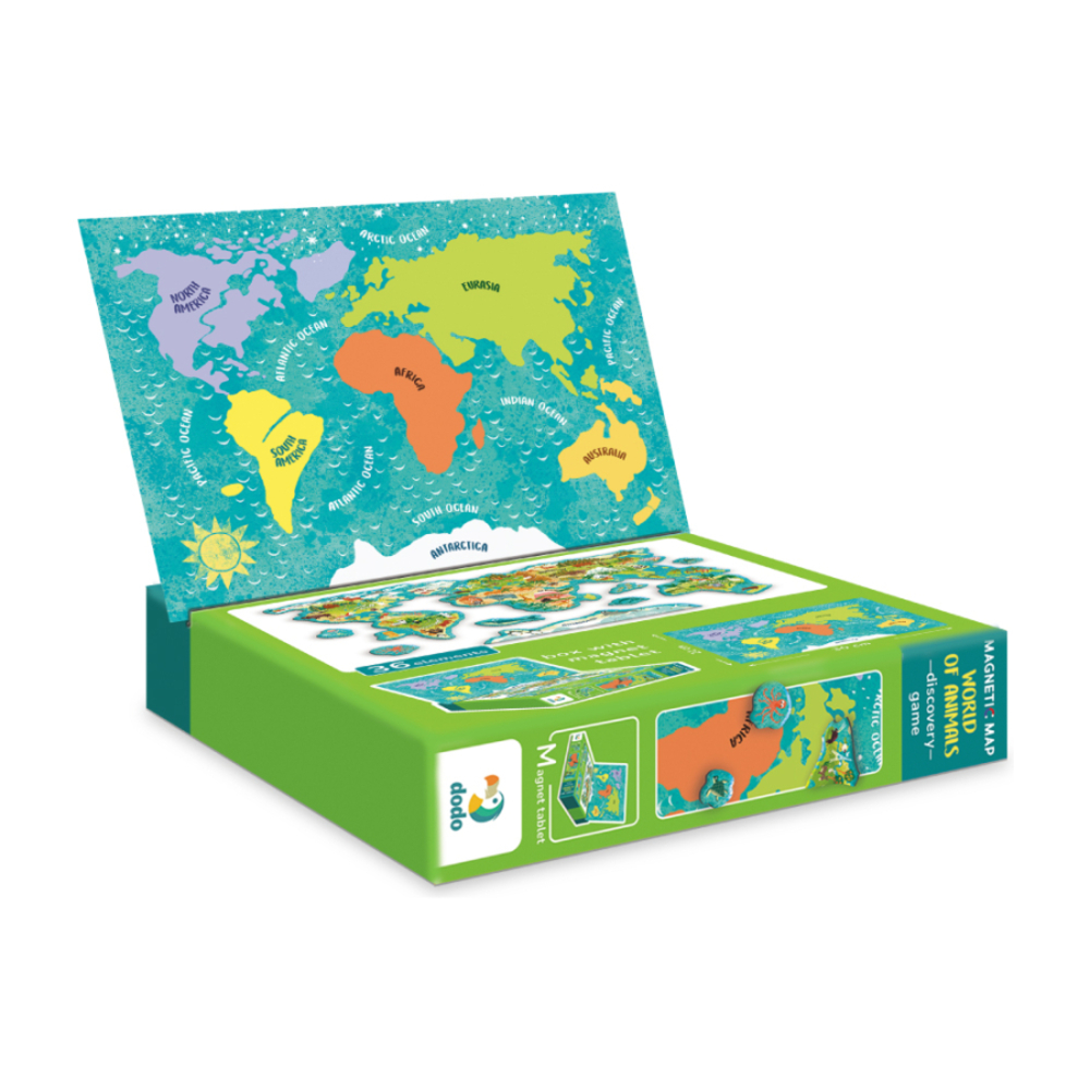 Фото, Відеоогляди розвиваюча гра dodo магнітна мапа світу тварини