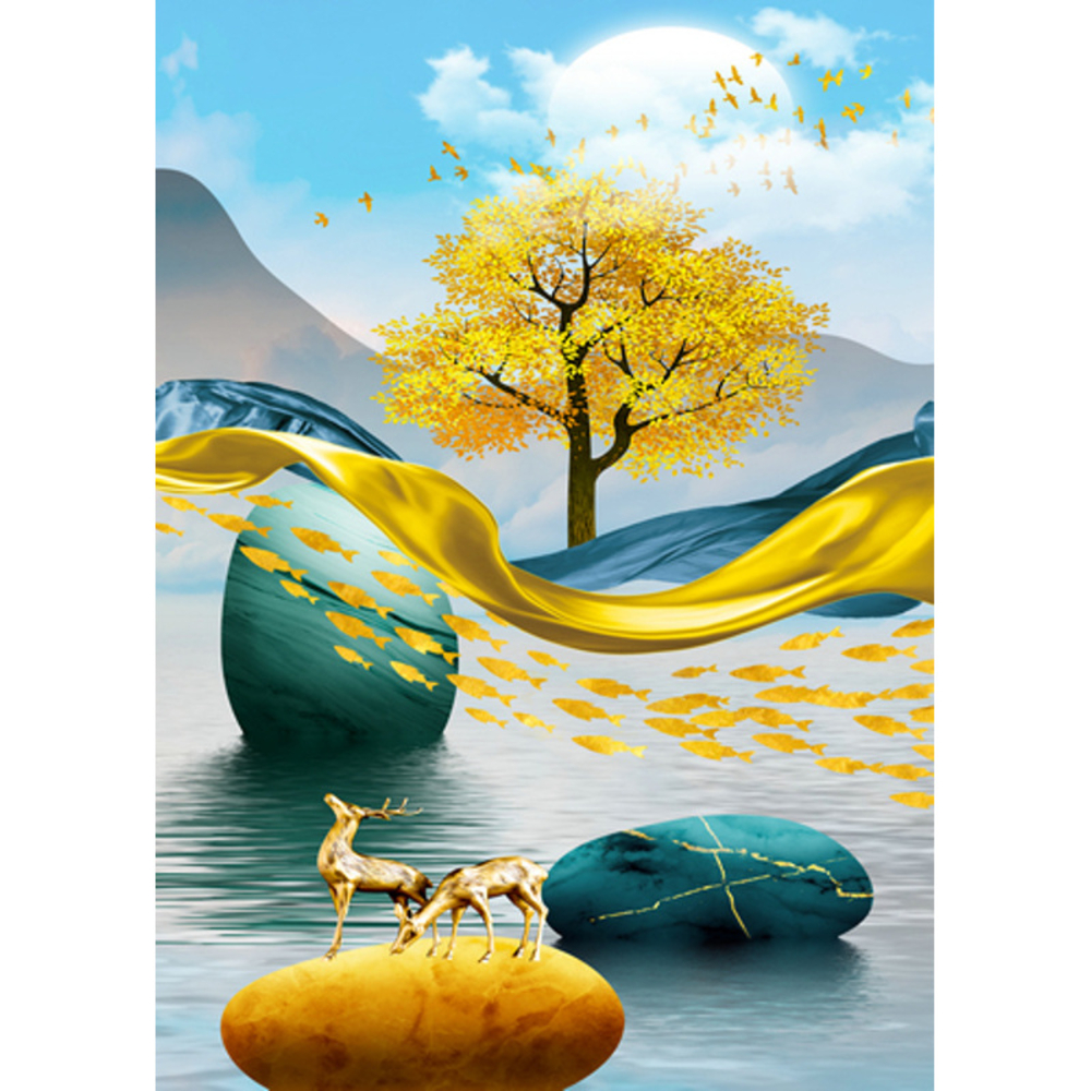 Фото, Відеоогляди алмазна мозаїка strateg преміум золота антилопа без підрамника розміром 30х40 см  (jsdf82153)