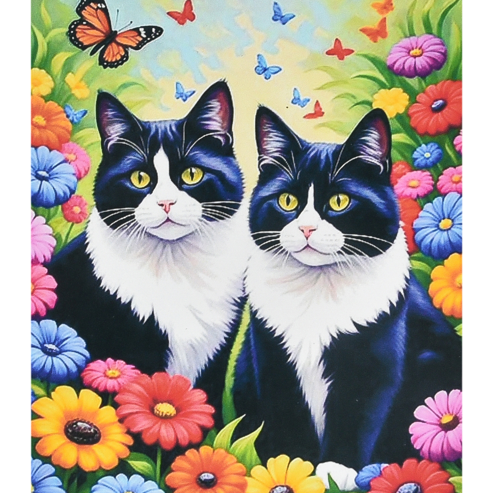 Фото, Відеоогляди алмазна мозаїка strateg преміум коти серед кольорів розміром 40х50 см (sk88273)