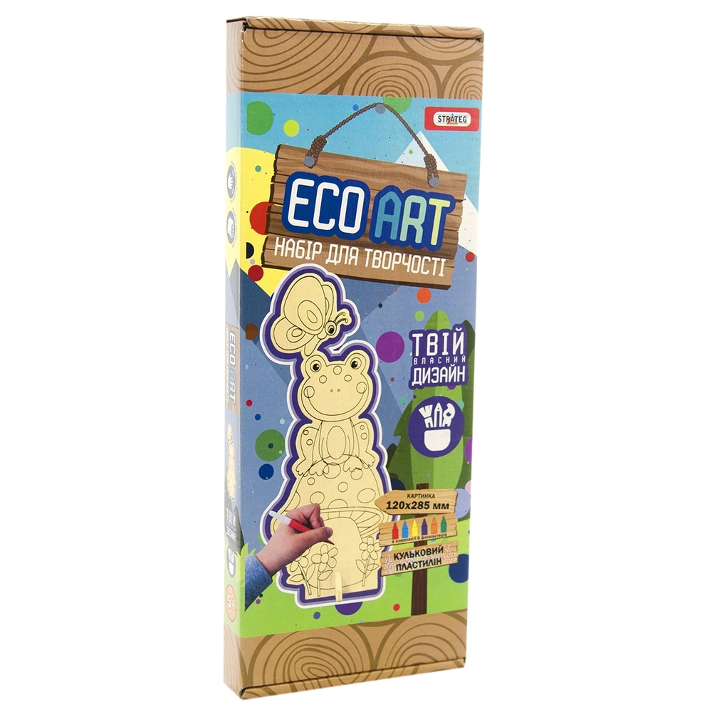 Фото, Видеообзоры набір для творчості strateg еко-розмальовка жаба (5004)