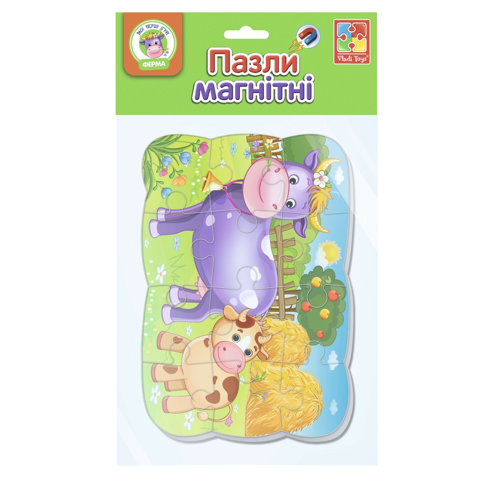 Фото, Відеоогляди пазли на магніті а5 "корова і теля" vt3205-74