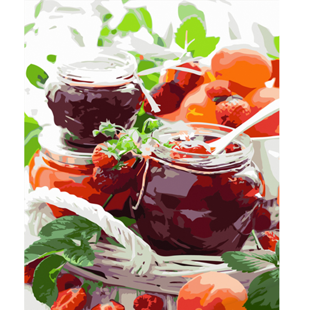 Фото, Видеообзоры картина за номерами strateg преміум полуничне вареня розміром 40х50 см (hh077)